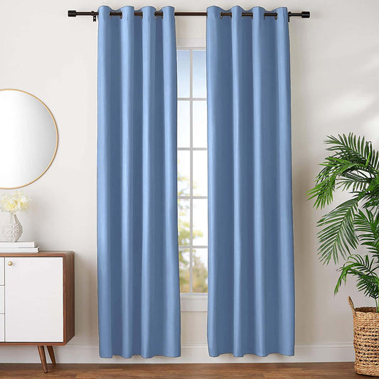 Blackout Room Darkening Grommet Curtains - Blue Shades