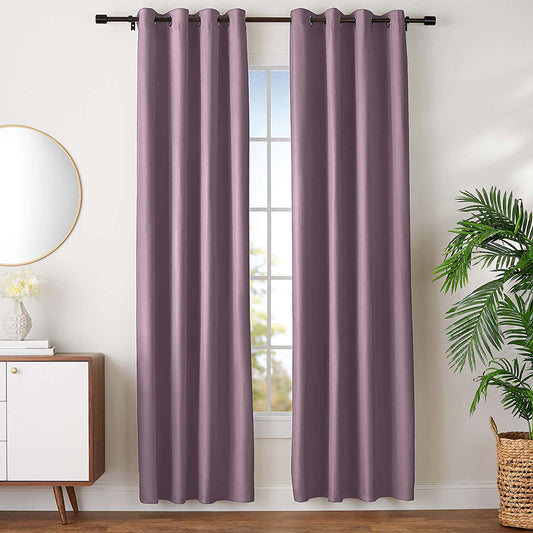 Blackout Room Darkening Grommet Curtains - Mauve and Purple